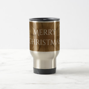Taza De Viaje Estrella elegante de Navidades marrones dorados en