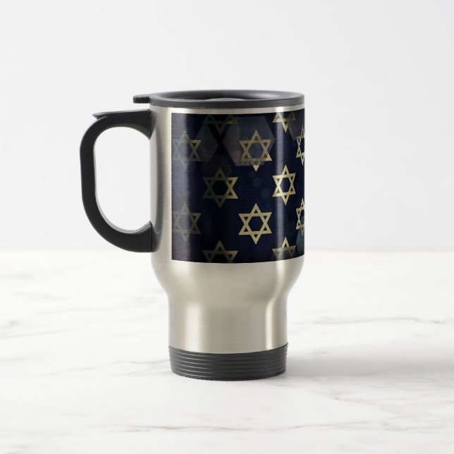 Taza De Viaje Estrella múltiple Happy Hanukkah de SlipperyJoe de (Izquierda)