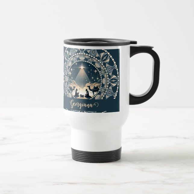 Taza De Viaje Estrella personalizada de nombre de maravilla de p (Derecha)