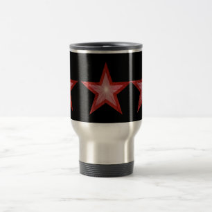 Taza De Viaje Estrella roja 3 estrellas de viaje mugre negro