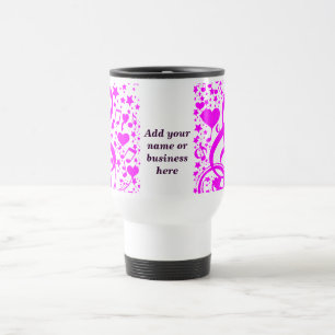 Taza De Viaje Estrellas, corazones y las notas musicales - Pink_