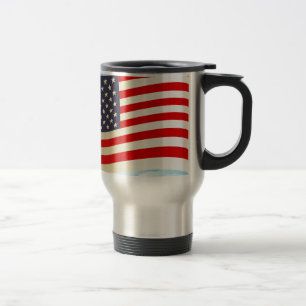 Taza De Viaje Estrellas de la Bandera Americana Franjas Honran l
