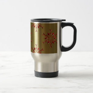 Taza De Viaje Estrellas de Navidades rojos sobre oro
