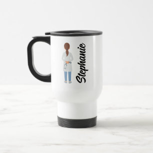 Taza De Viaje Estudiante de Medicina Personalizado Doctora Fem