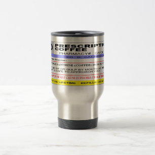 Taza De Viaje - ETIQUETA de Rx - café personalizado de la