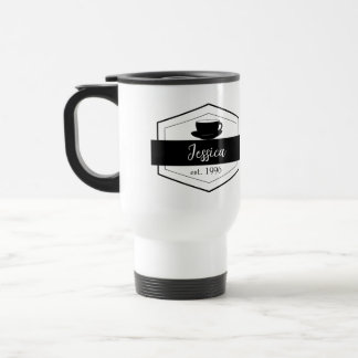 Taza De Viaje Etiqueta negra simple