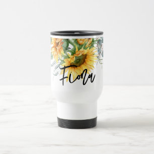 Taza De Viaje Eucalipto de girasol ruso personalizado