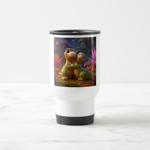 Taza De Viaje Exhibición de abrazo de dinosaurio escultural