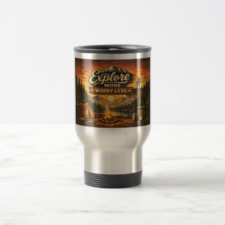 Taza De Viaje Explora Más Preocupa Menos–Taza de Viaje de Aventu