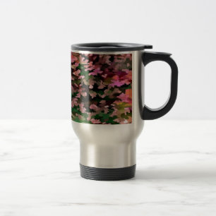 Taza De Viaje Extracto del follaje en rosa, melocotón y verde