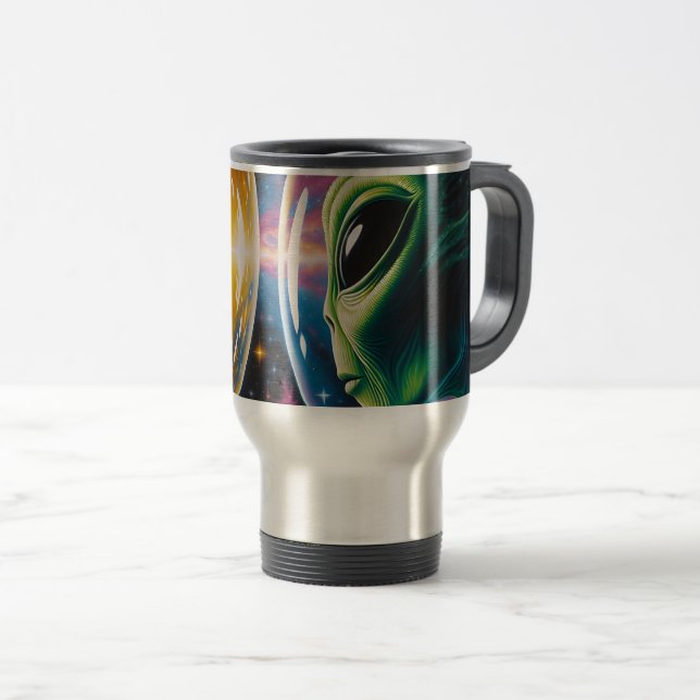 Taza De Viaje Extranjero y astronauta en el espacio (Anverso derecho)