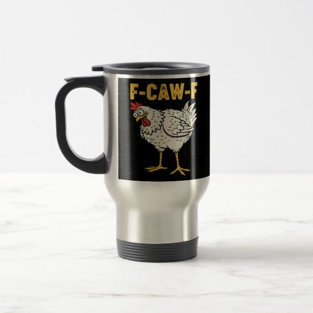 Taza De Viaje F-Caw-F Chicken Classic Retro Cool (Izquierda)