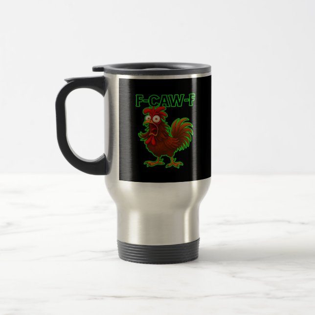 Taza De Viaje F-Caw-F Chicken Classic Retro Graphic (Izquierda)