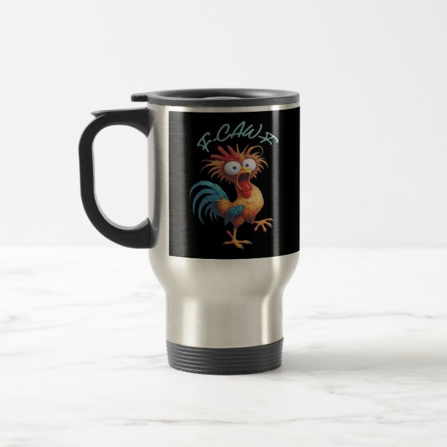 Taza De Viaje F Caw F Funny Chicken Humor Retro Style (Izquierda)