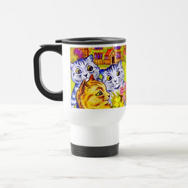 Taza De Viaje Familia Cat en el Jardín (Izquierda)