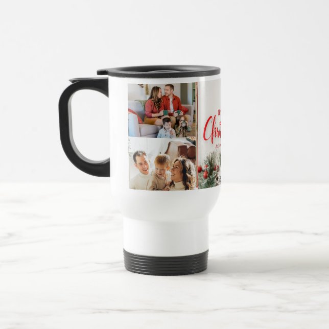 Taza De Viaje familiares Fotos de Feliz Navidad Feliz Año Nuevo  (Izquierda)