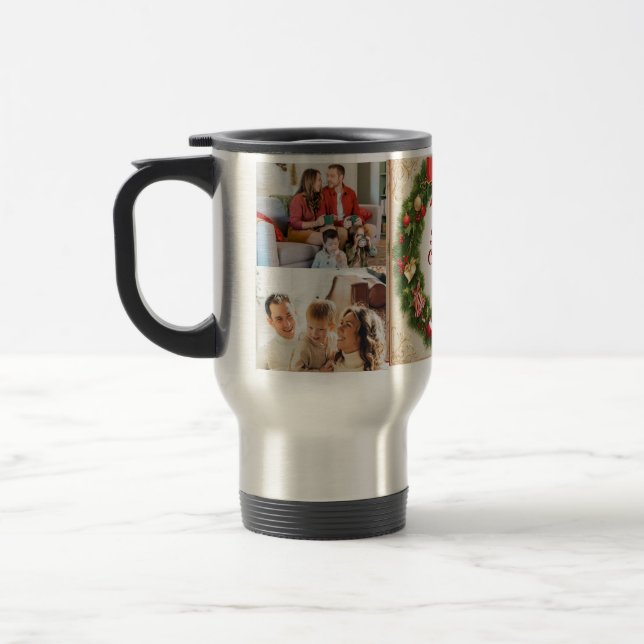 Taza De Viaje familiares Fotos de Feliz Navidad Feliz Año Nuevo  (Izquierda)