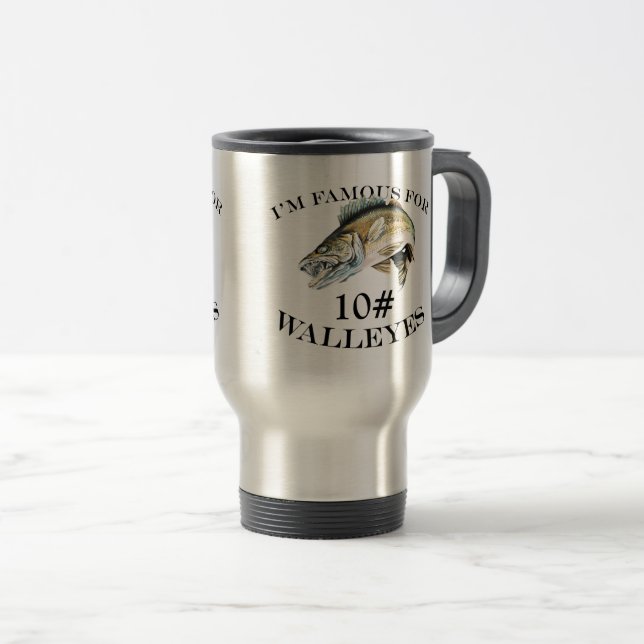 Taza De Viaje Famoso Para 10 LB Walleyes Personalizado (Anverso derecho)