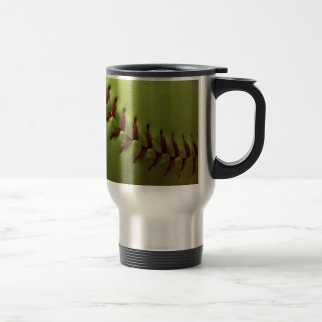 Taza De Viaje Fan amarilla del softball (Derecha)