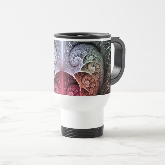 Taza De Viaje Fantasía irreal abstracta arte fractal (Anverso derecho)