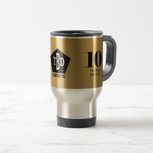 Taza De Viaje Faux oro 10 años aniversario del hito de los empl