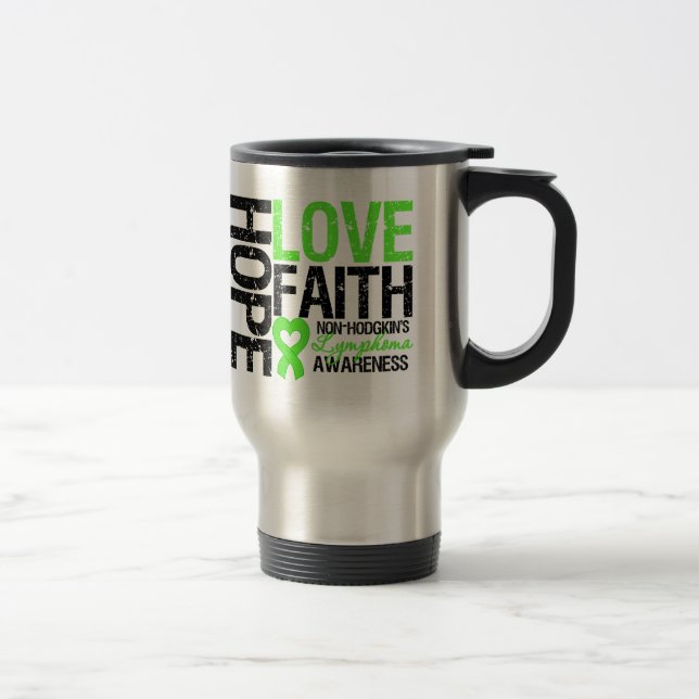 Taza De Viaje Fe del amor de la esperanza del linfoma (Derecha)