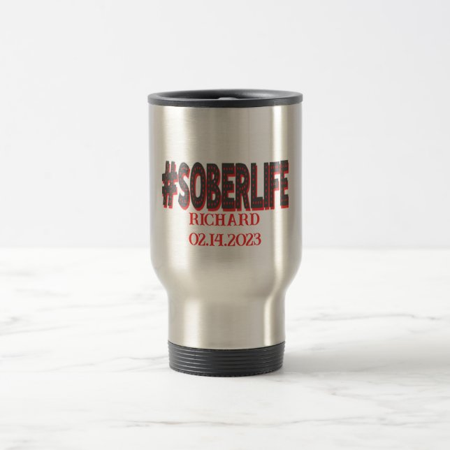 TAZA DE VIAJE FECHA DE SOBREVIVIENDO PERSONALIZADA (Centro)