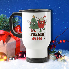 Taza De Viaje Feelin'Jolly Navidades Holidays Funny Retro