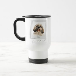 Taza De Viaje Felices fiestas Mascota Foto de perro personalizad