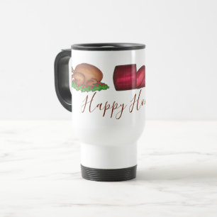 Taza De Viaje Felices fiestas Turquía Cranberry Pumpkin Pie Cena