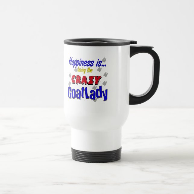 Taza De Viaje Felicidad Crazy Goatlady Mugs (Derecha)