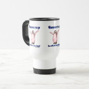 Taza De Viaje Felicidad Inspiradora pingüino Cita de Confucio