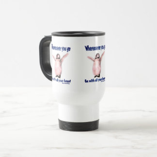 Taza De Viaje Felicidad Inspiradora pingüino Cita de Confucio