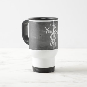 Taza De Viaje Felicitaciones aniversario en aspecto de pizarra