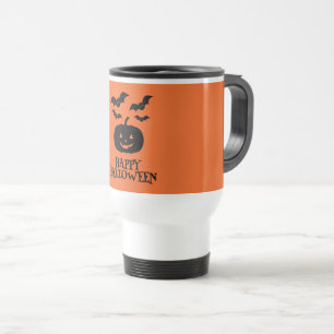 Taza De Viaje Feliz Bate de Calabaza de Halloween Mínimo