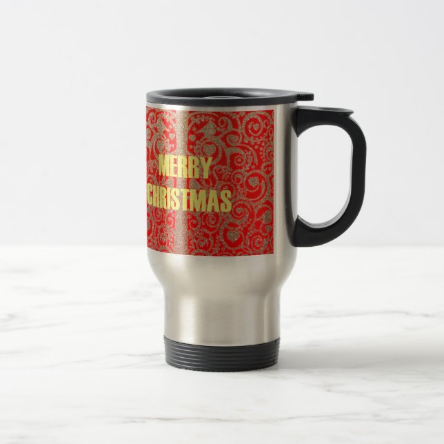 Taza De Viaje Feliz Colección de Navidades Red y Gold (Derecha)