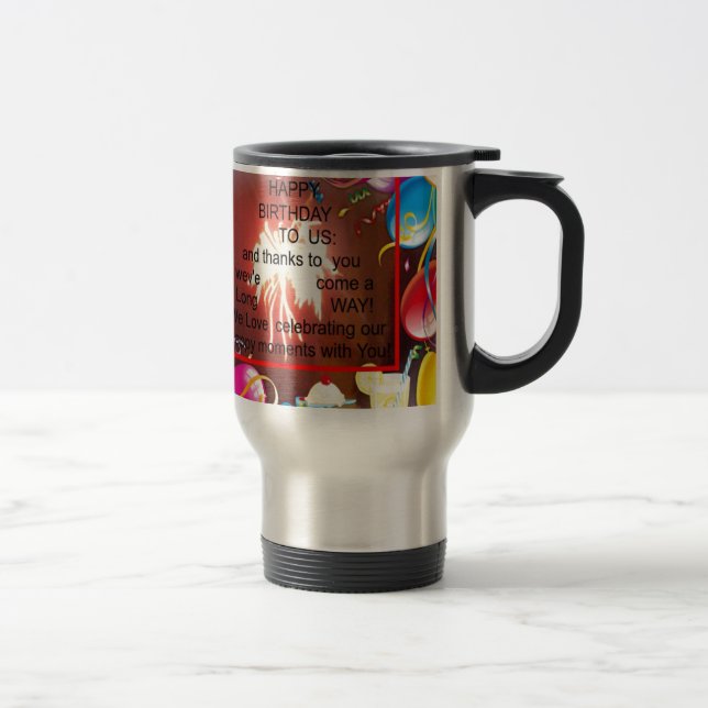 Taza De Viaje Feliz cumpleaños a la imprenta de arte estadounide (Derecha)