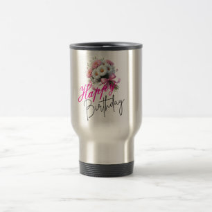 Taza De Viaje Feliz Cumpleaños Elegante