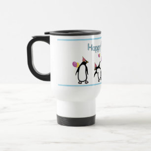 Taza De Viaje Feliz cumpleaños Penguin Mug