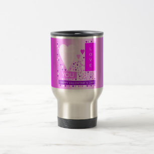 Taza De Viaje Feliz Día de San Valentín para siempre amor de ros
