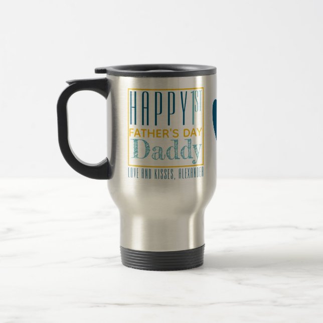 Taza De Viaje Feliz Día del Primer Padre Personalizado (Izquierda)