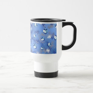 Taza De Viaje Feliz Hanukkah cayendo estrella y sueños