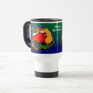 Taza De Viaje Feliz Navidad con el príncipe rata