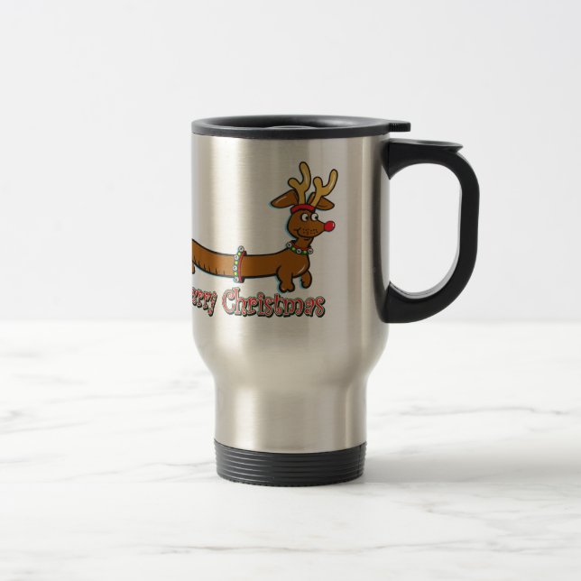 Taza De Viaje Feliz Navidad Doxie (Derecha)