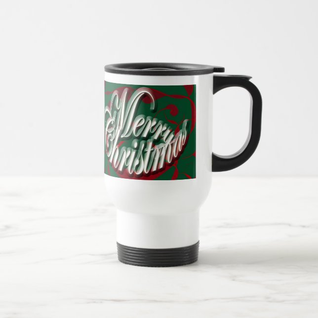 Taza De Viaje Feliz Navidad en Green Travel Mug (Derecha)