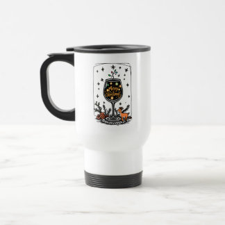 Taza De Viaje Feliz Navidad en un vaso de vino