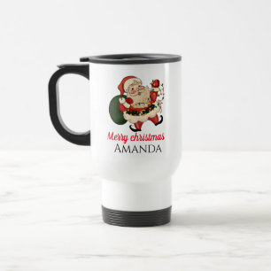 Taza De Viaje Feliz navidad santa y regalo