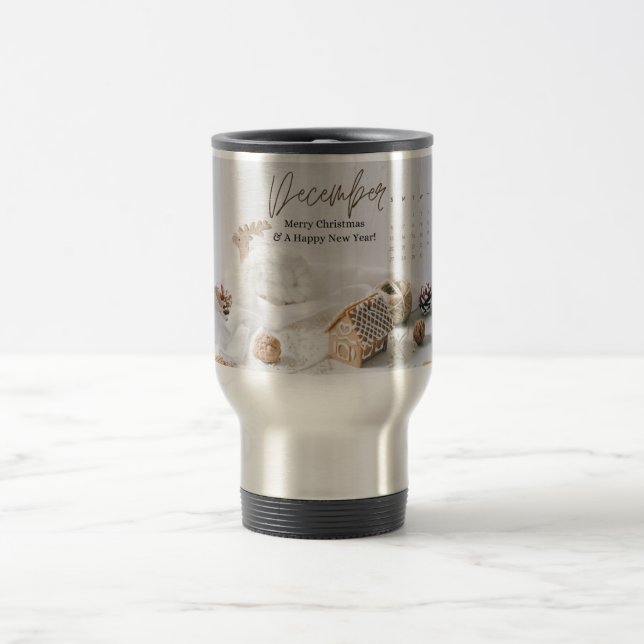 Taza De Viaje Feliz Navidad y Feliz Año Nuevo, diciembre (Centro)