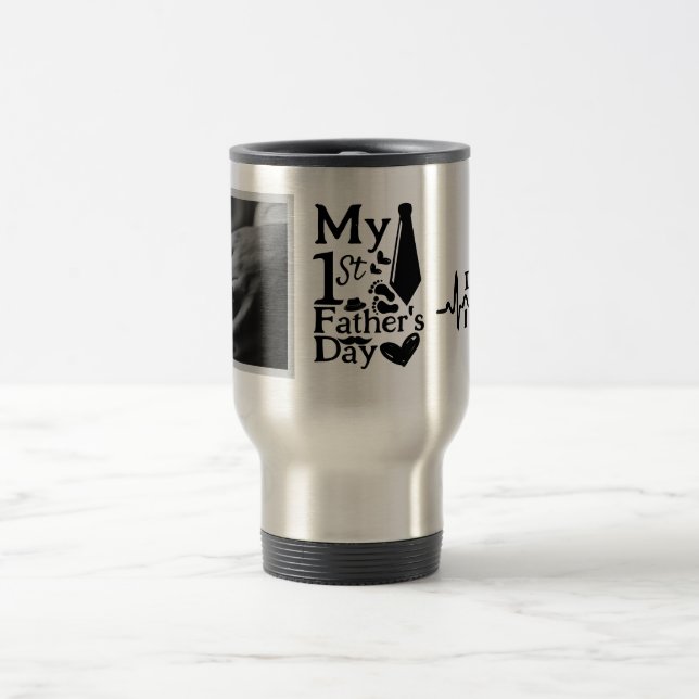 Taza De Viaje feliz primer día de padres te amo papá personaliza (Centro)