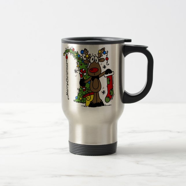 Taza De Viaje Feliz reno navideño (Derecha)